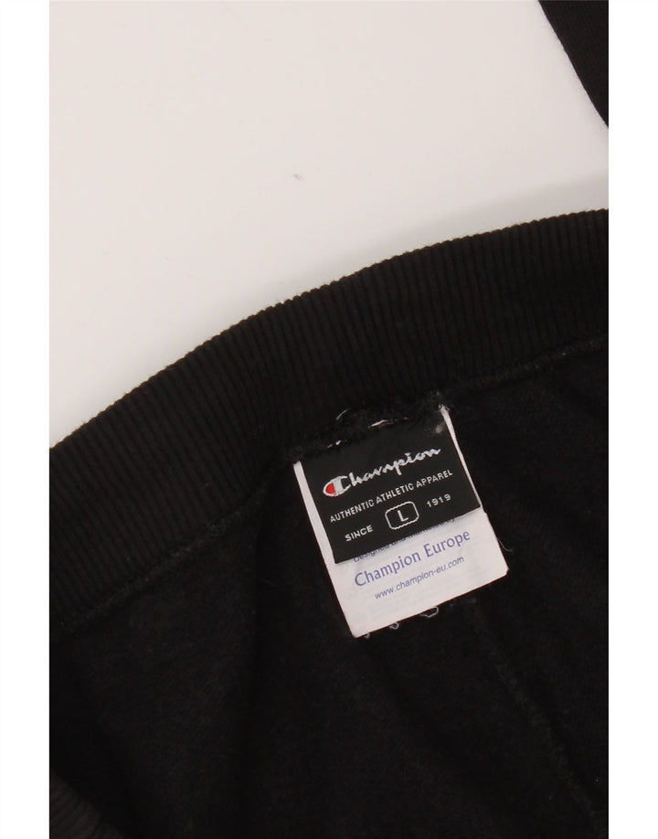 Champion Pantalón De Chándal Para Hombre Grande Negro Algodón