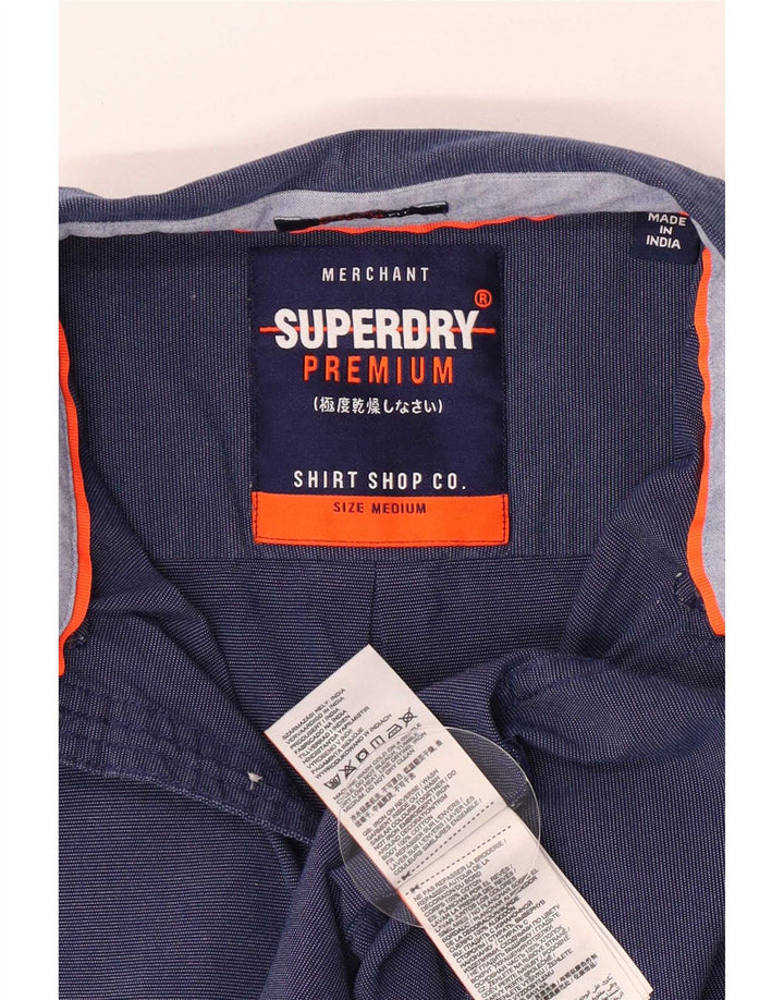 Superdry Camisa De Manga Corta De Algodón Azul Medio