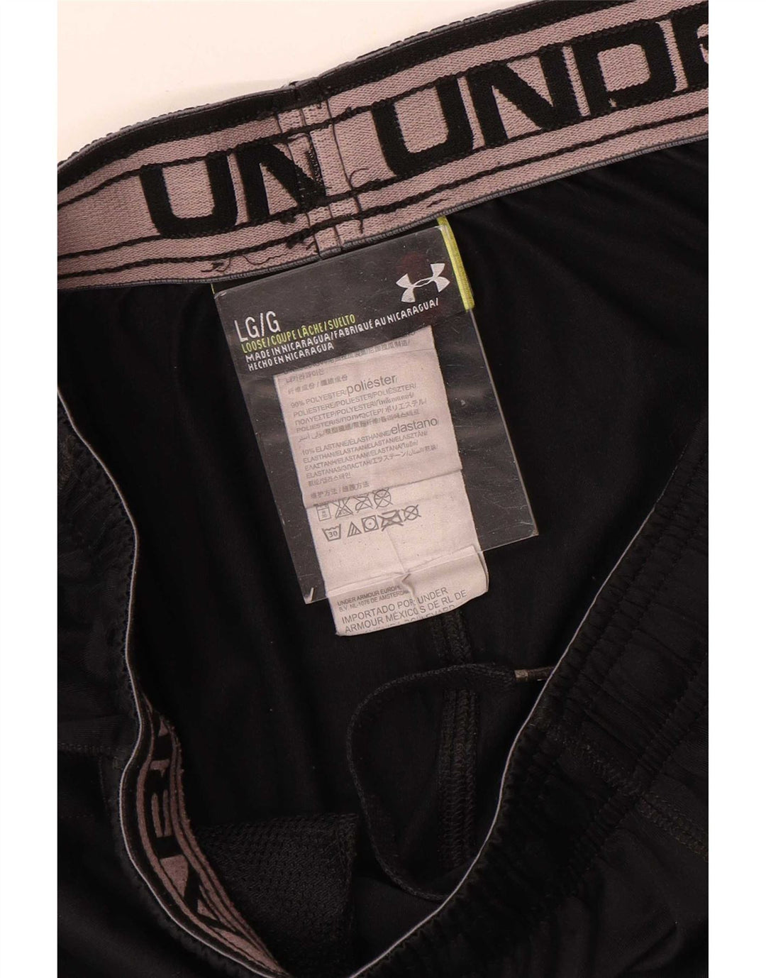 Under Armour Pantalones cortos deportivos para hombre poliéster negro grande
