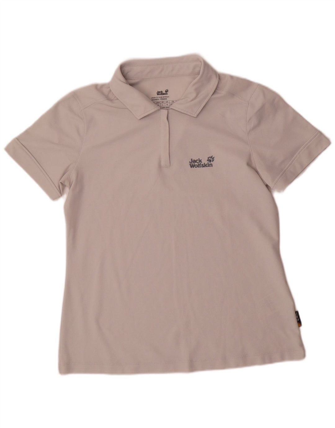 Jack Wolfskin Polo para mujer UK 46 Poliéster gris grande