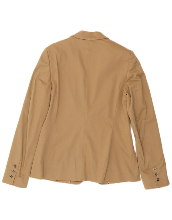 Rene Lezard Chaqueta tipo blazer de 1 botón para mujer EU 38 Algodón beige medio
