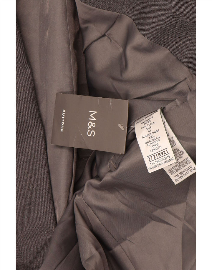 Marks & Spencer Chaqueta tipo blazer con 2 botones para hombre UK 44 XL Poliéster gris