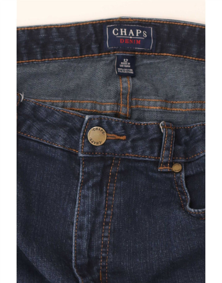 Chaps Jeans rectos para mujer US 12 grande W36 L32 azul marino algodón