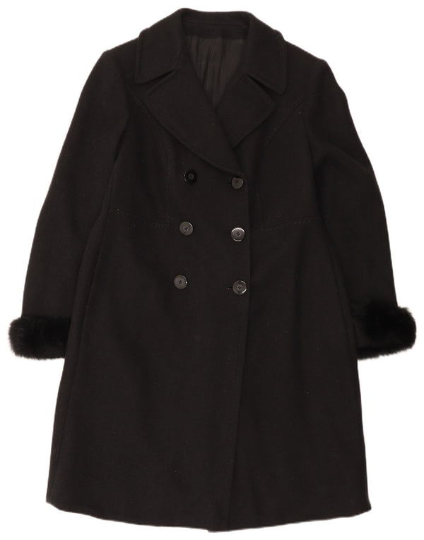Giole Mujer Abrigo De Doble Botonadura UK 44 Mediano Negro
