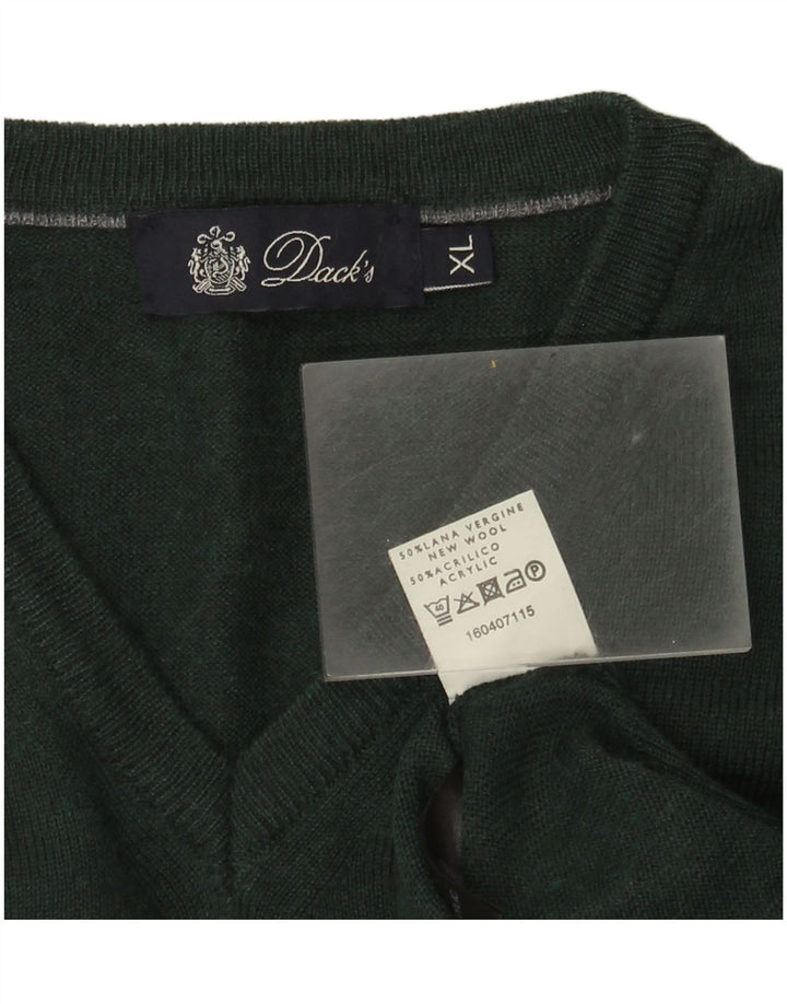 Dack's Jersey con Cuello en V para Hombre XL Lana Verde