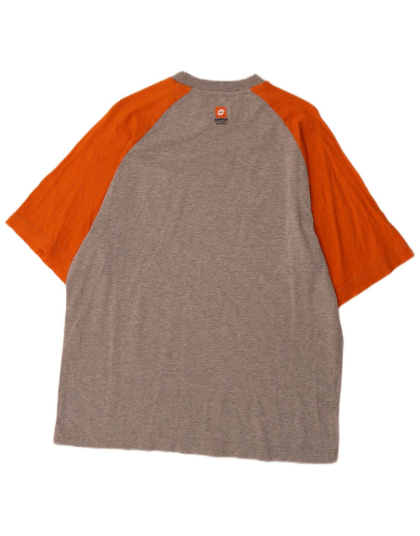 Lotto Hombre Camiseta Gráfica Top Grande Gris Colorblock