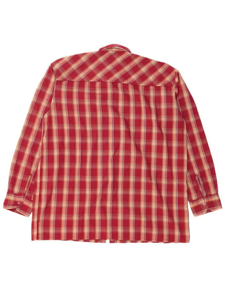 VINTAGE Mens Flannel Shirt Size 41 Large Red Check Polyester