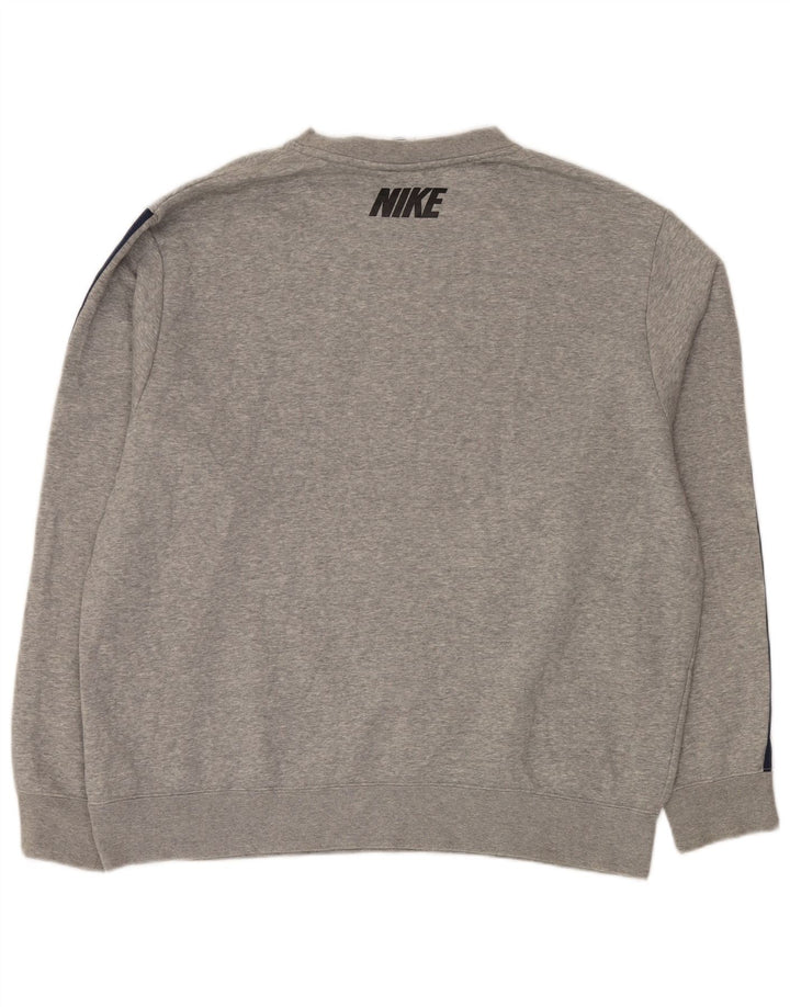 NIKE Hombre Sudadera Gráfica Jumper XL Gris Algodón