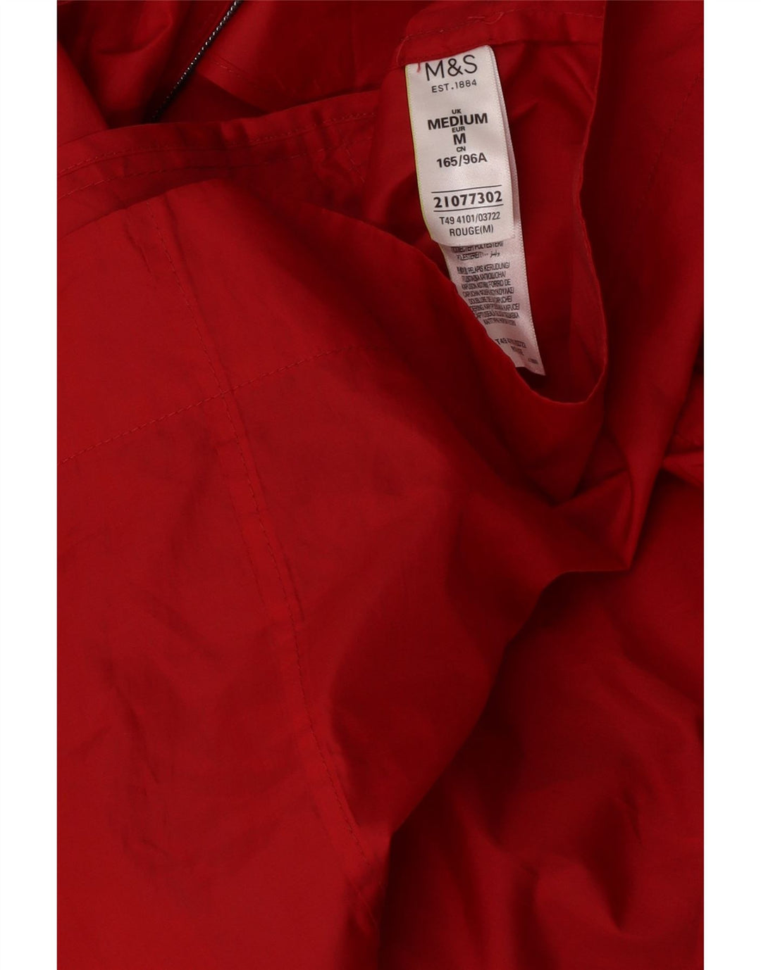 Marks & Spencer Chubasquero con capucha para mujer UK 44 Poliéster rojo mediano