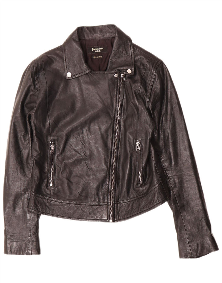 Stradivarius Chaqueta de cuero para mujer UK 44 Cuero negro grande