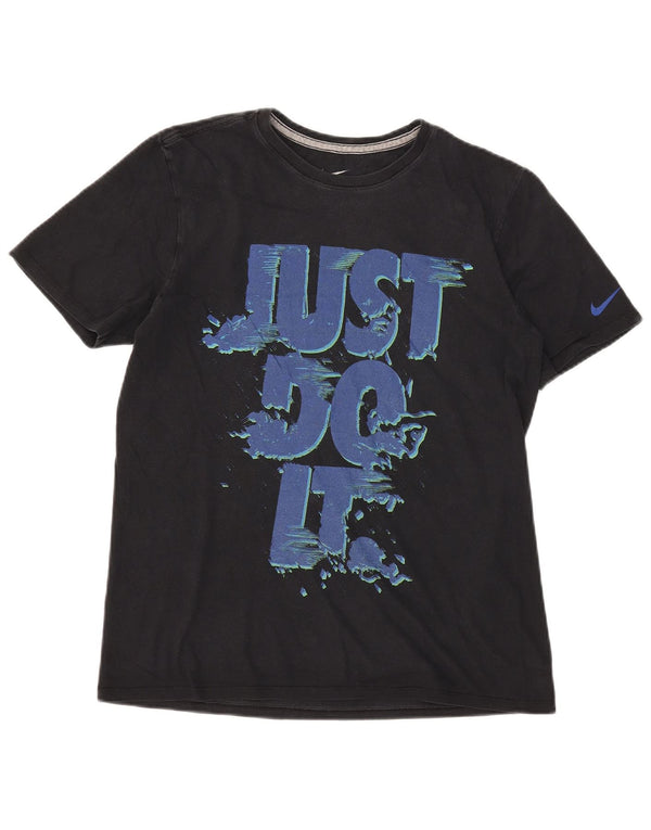 Nike Camiseta con gráfico de corte atlético para hombre Top mediano de algodón negro