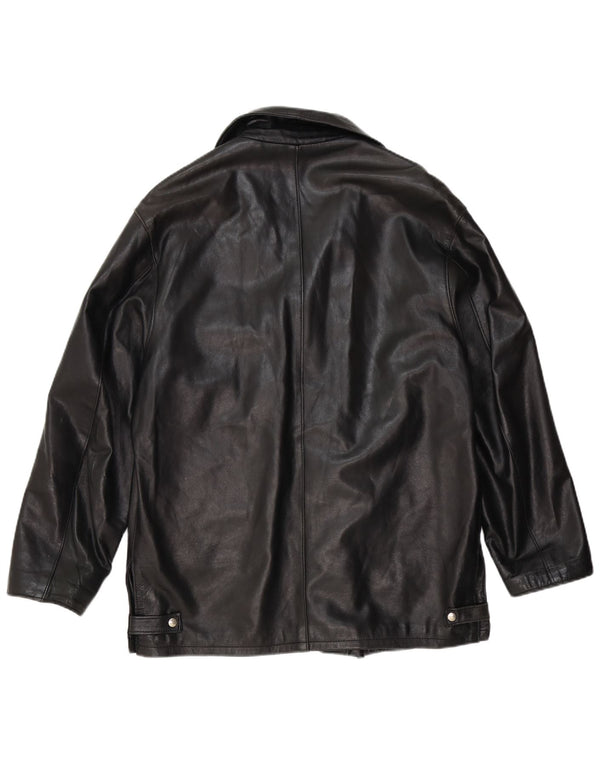 Davin Chaqueta de cuero para hombre UK 40 Large Cuero negro