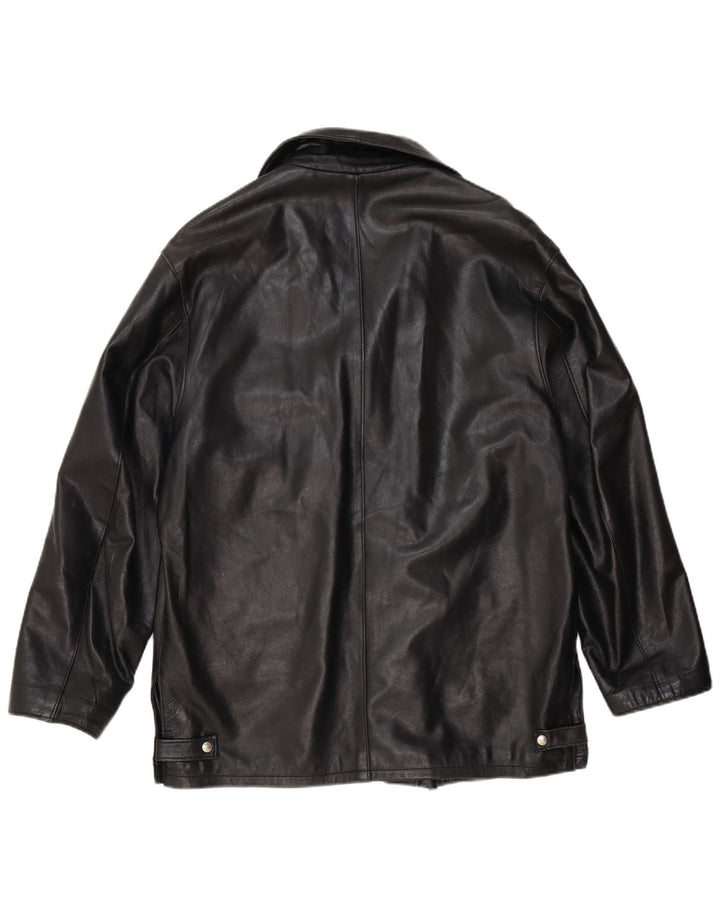 Davin Chaqueta de cuero para hombre UK 40 Large Cuero negro