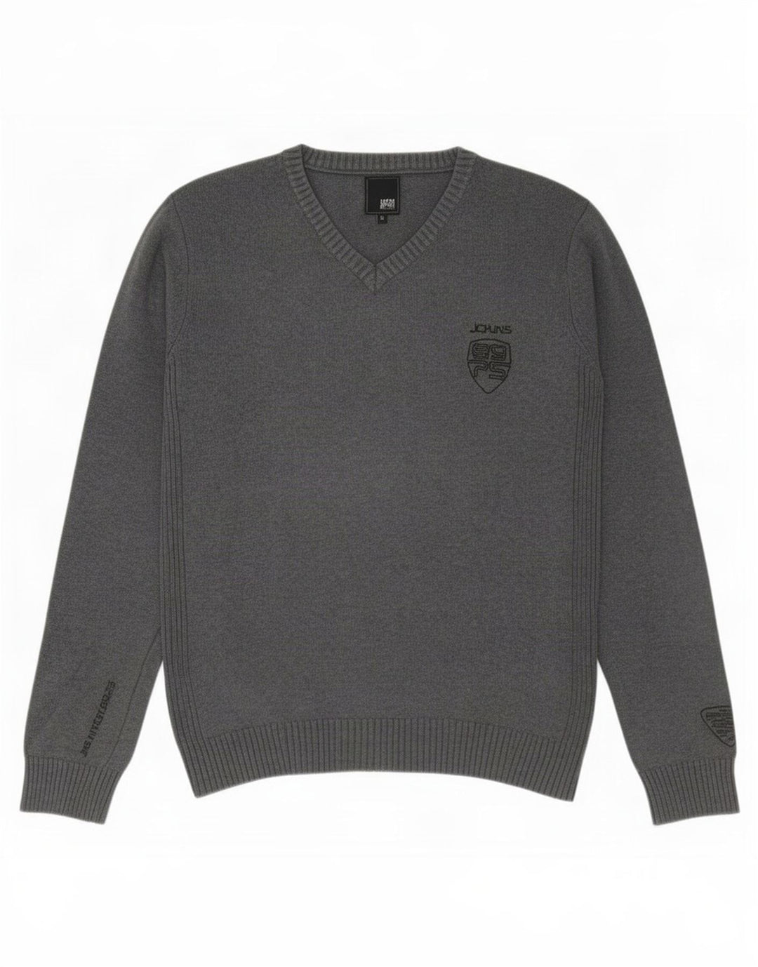 Jersey Jack & Jones Hombre con Cuello en V de Algodón Gris Medio