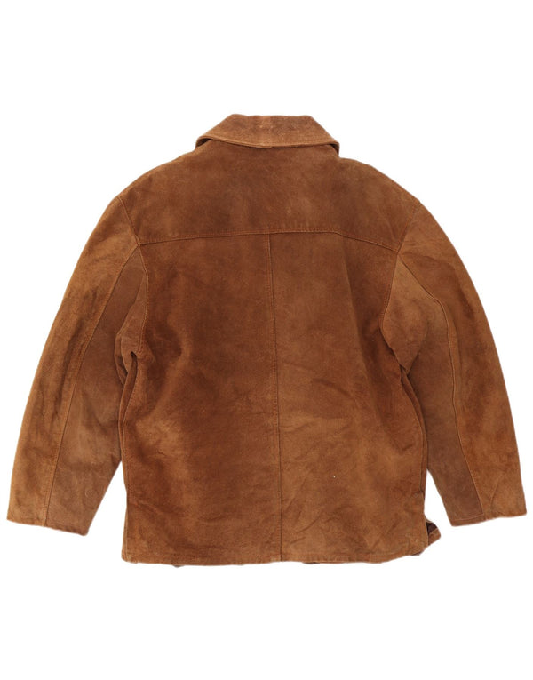 Vintage mujer ante chaqueta Reino Unido 16 marrón grande