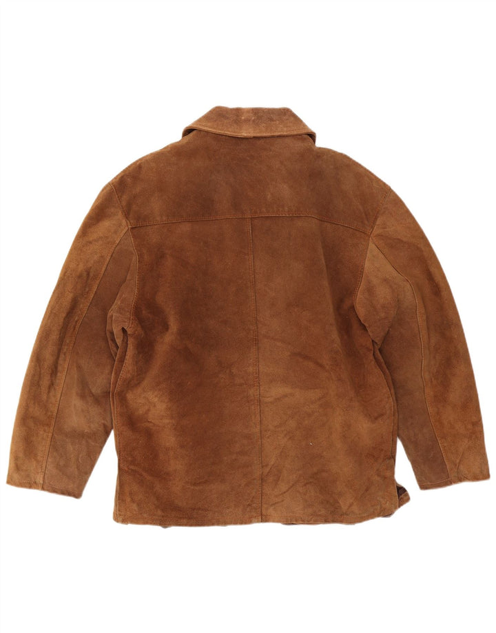 Vintage mujer ante chaqueta Reino Unido 16 marrón grande