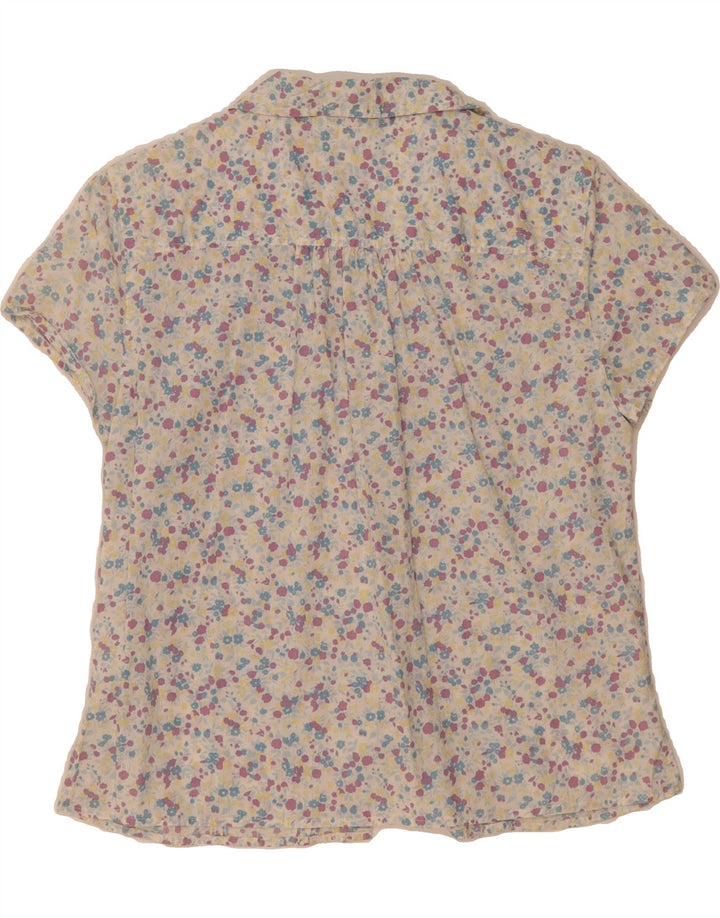 DOCKERS Womens Short Sleeve Shirt UK 14 Medium Multicoloured Floral Vintage Dockers and Second-Hand Dockers from Messina Hembry 