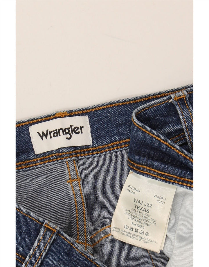 WRANGLER Vaqueros rectos Texas para hombre W42 L29 Algodón azul