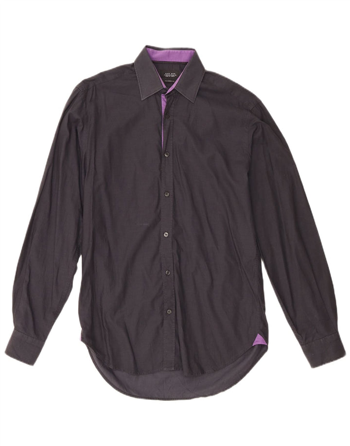 Zara Camisa a medida para hombre EU 38 Medium Azul marino