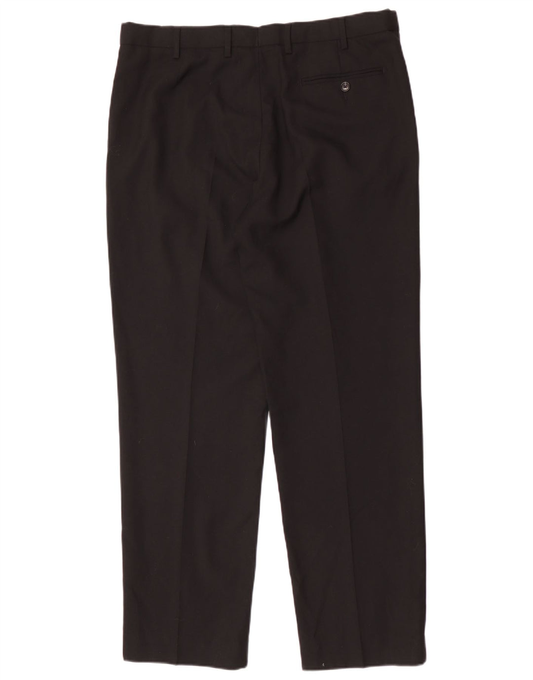 Marks & Spencer Pantalón de traje de corte regular con pinzas para hombre W36 L31 Lana negra