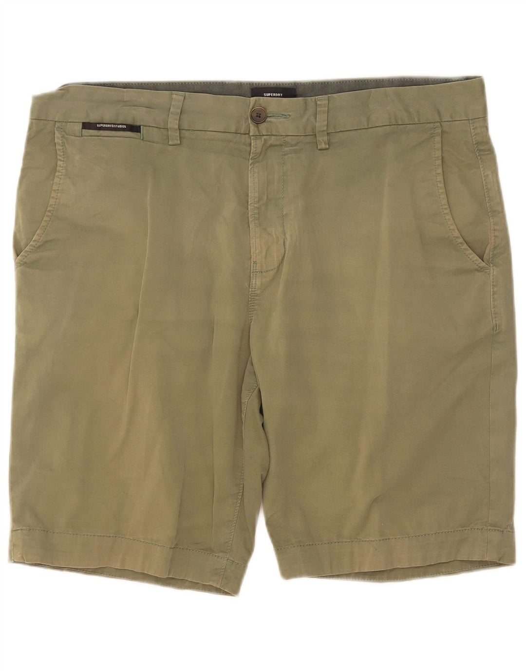 Superdry Pantalones cortos chinos para hombre W34 Large Algodón verde