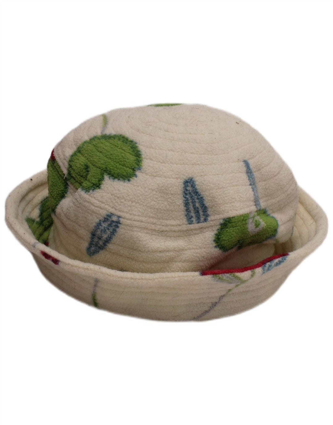 CONTE OF FLORENCE Womens Graphic Bucket Hat Medium Off White Bohemian