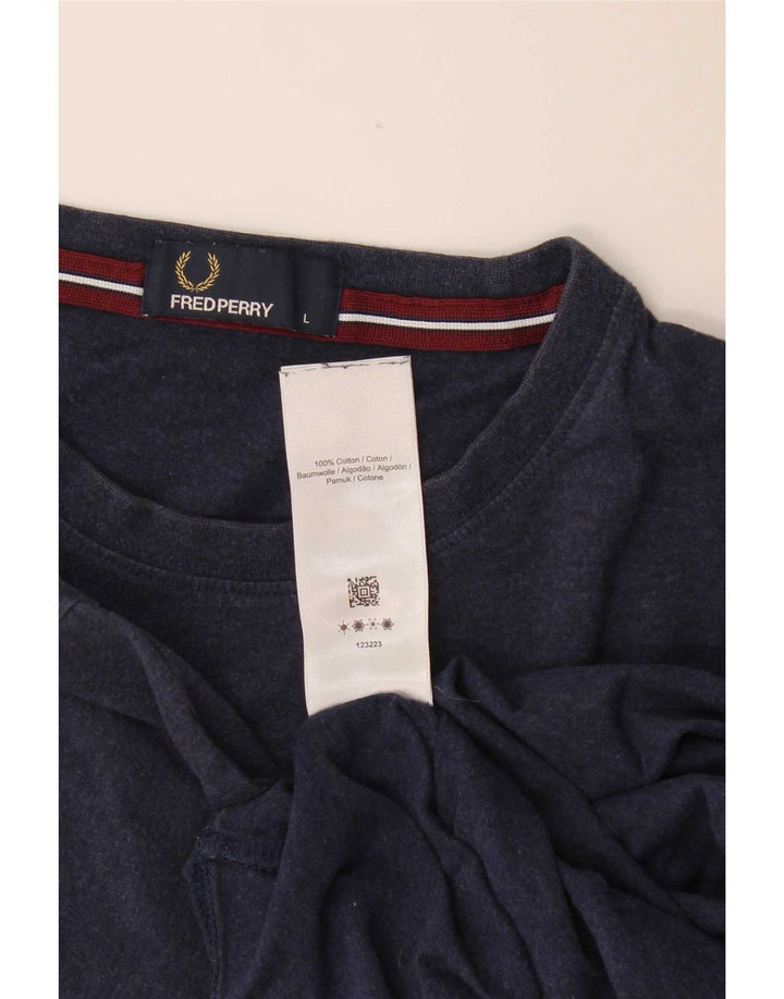 Fred Perry - Camiseta para hombre, talla grande, color azul marino, algodón