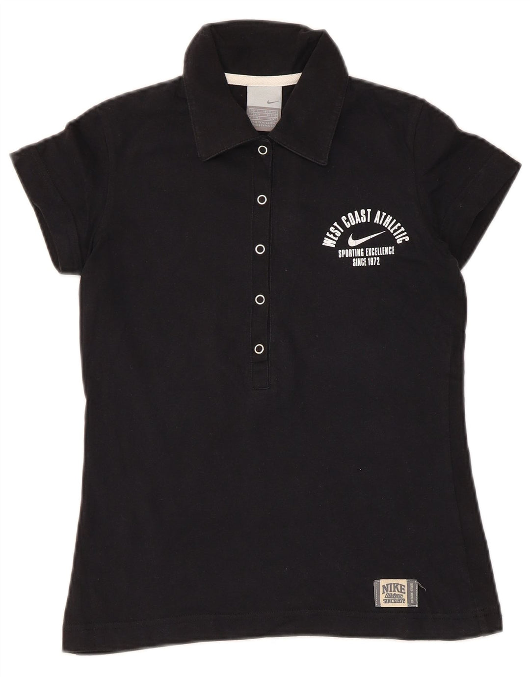 NIKE Polo gráfico para mujer UK 8/10 Small Black