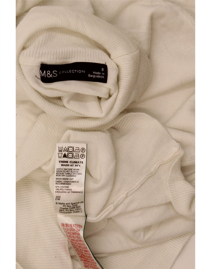 Marks & Spencer Suéter tipo jersey con cuello vuelto para mujer Reino Unido 8 Pequeño Blanco