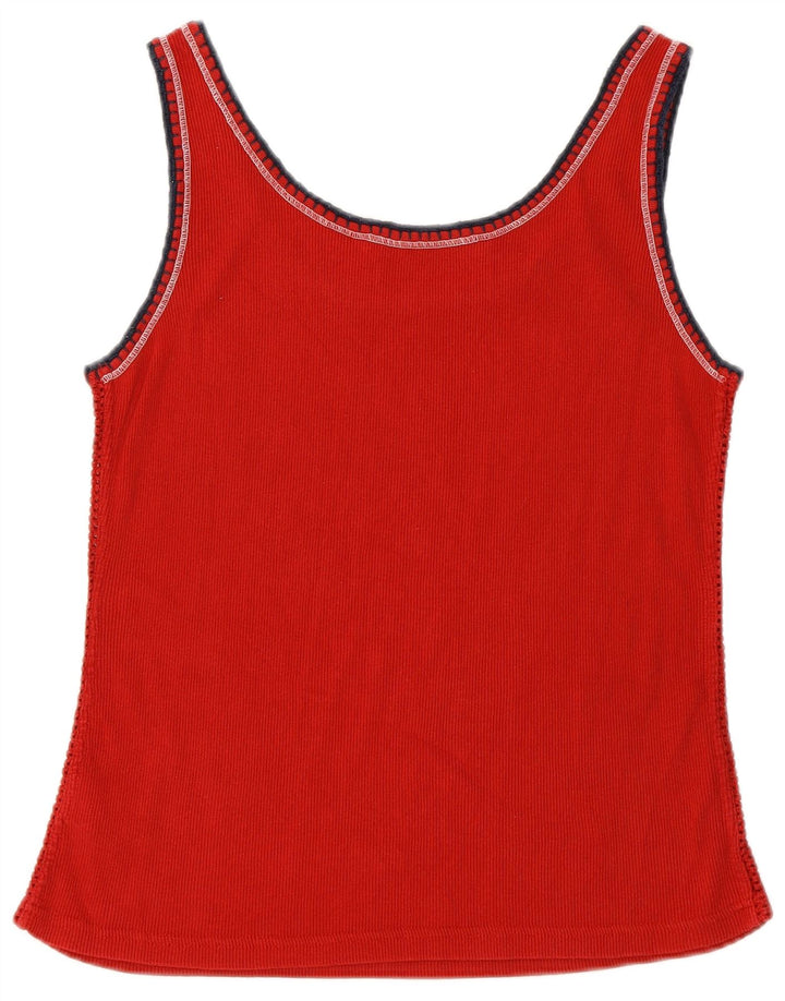 TOMMY HILFIGER Camiseta sin mangas para mujer UK 40 Grande Algodón rojo