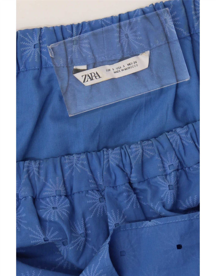 Zara Mujer Mini Vestido Con Hombros Descubiertos UK 10 Small Azul