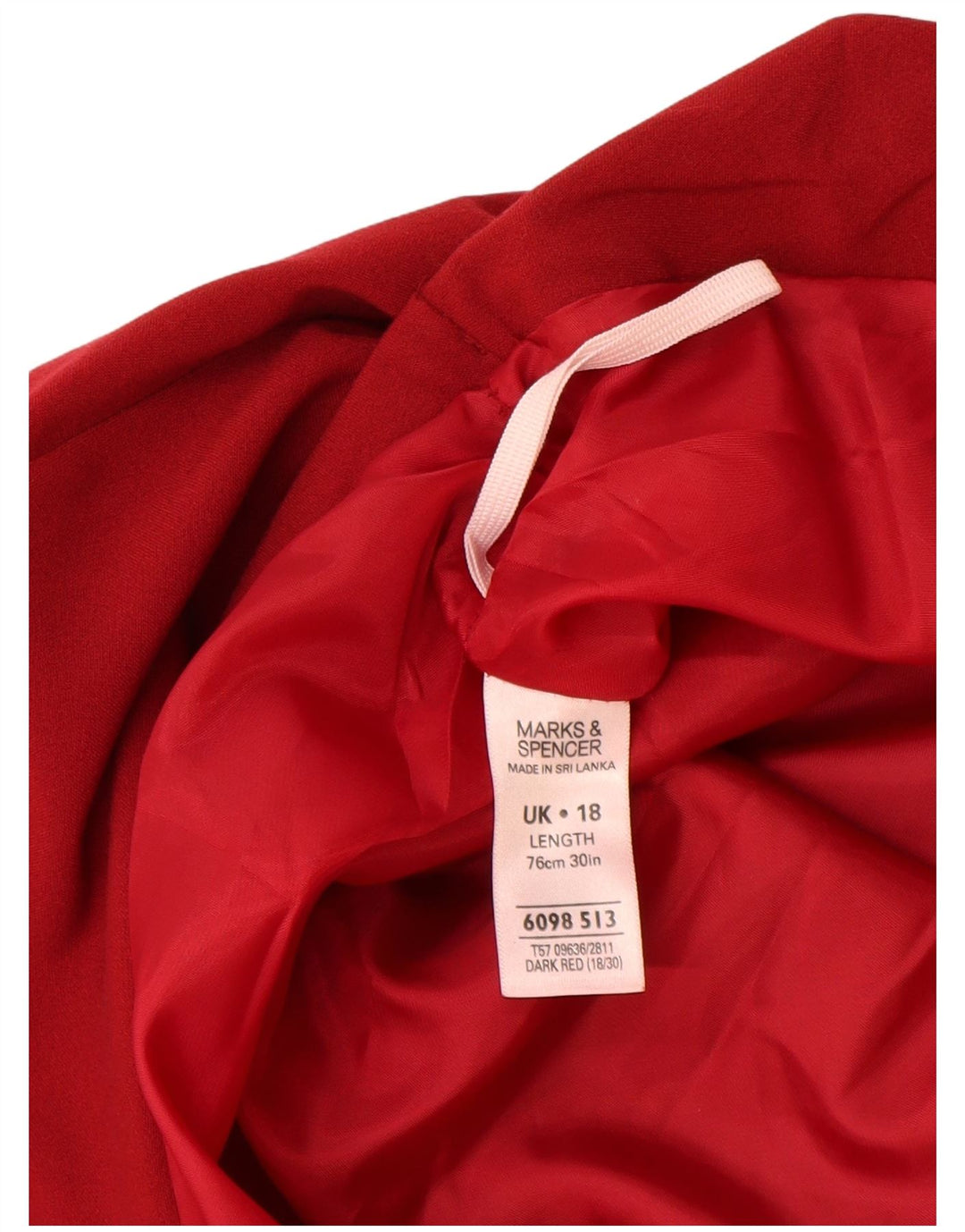 Marks & Spencer Falda Acampanada para Mujer UK 18 XL W38 Poliéster Rojo