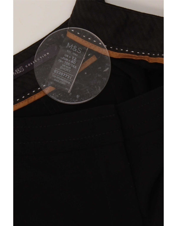 Marks & Spencer Pantalones informales ajustados para mujer UK 12 Medium W32 L26 Negro