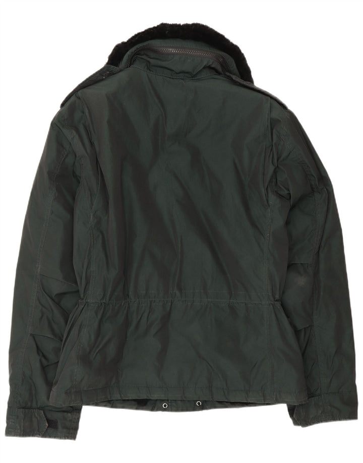 Aspesi Chaqueta militar para hombre ES 38 Verde medio Poliéster color block