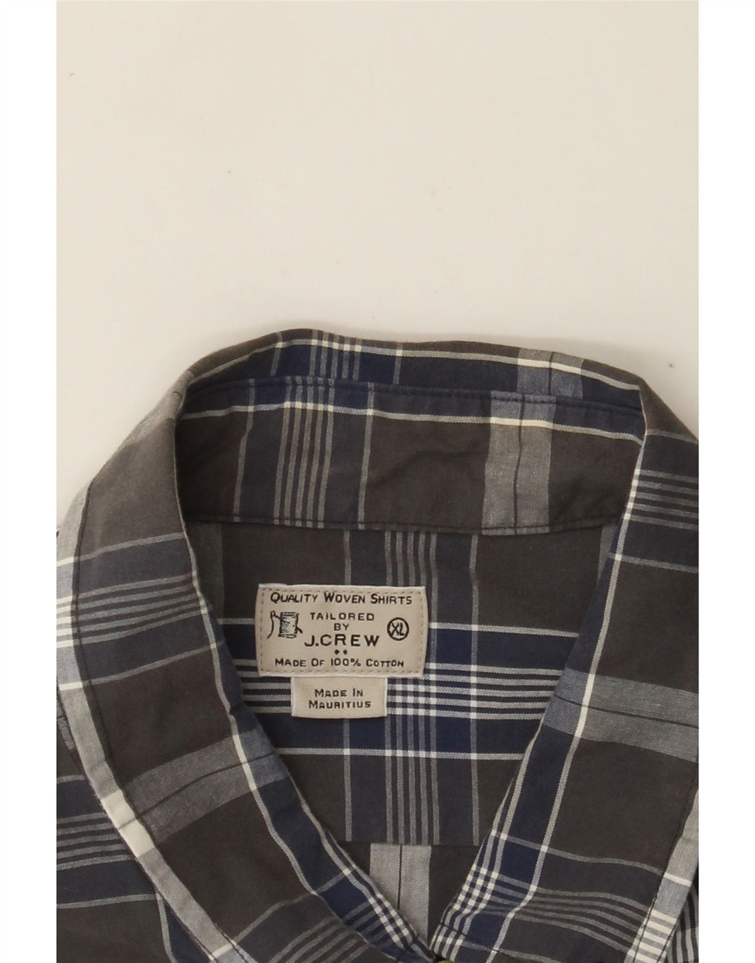 J. CREW Camisa para hombre XL Algodón a cuadros gris