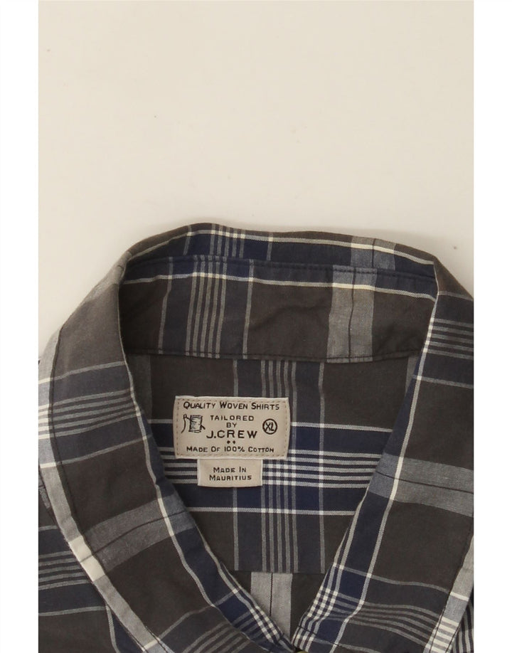 J. CREW Camisa para hombre XL Algodón a cuadros gris