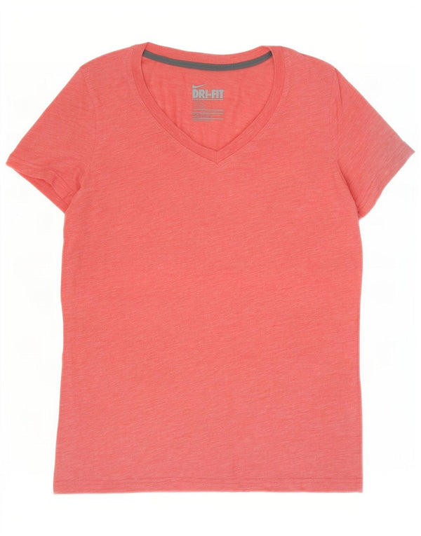 Nike Camiseta holgada de manga corta Dri Fit para mujer UK 10 Small Pink Flecked