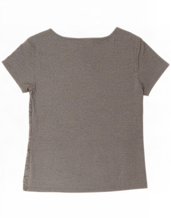 Armani Jeans Mujer Camiseta Gráfica Top IT 44 Corazón De Algodón Gris Medio