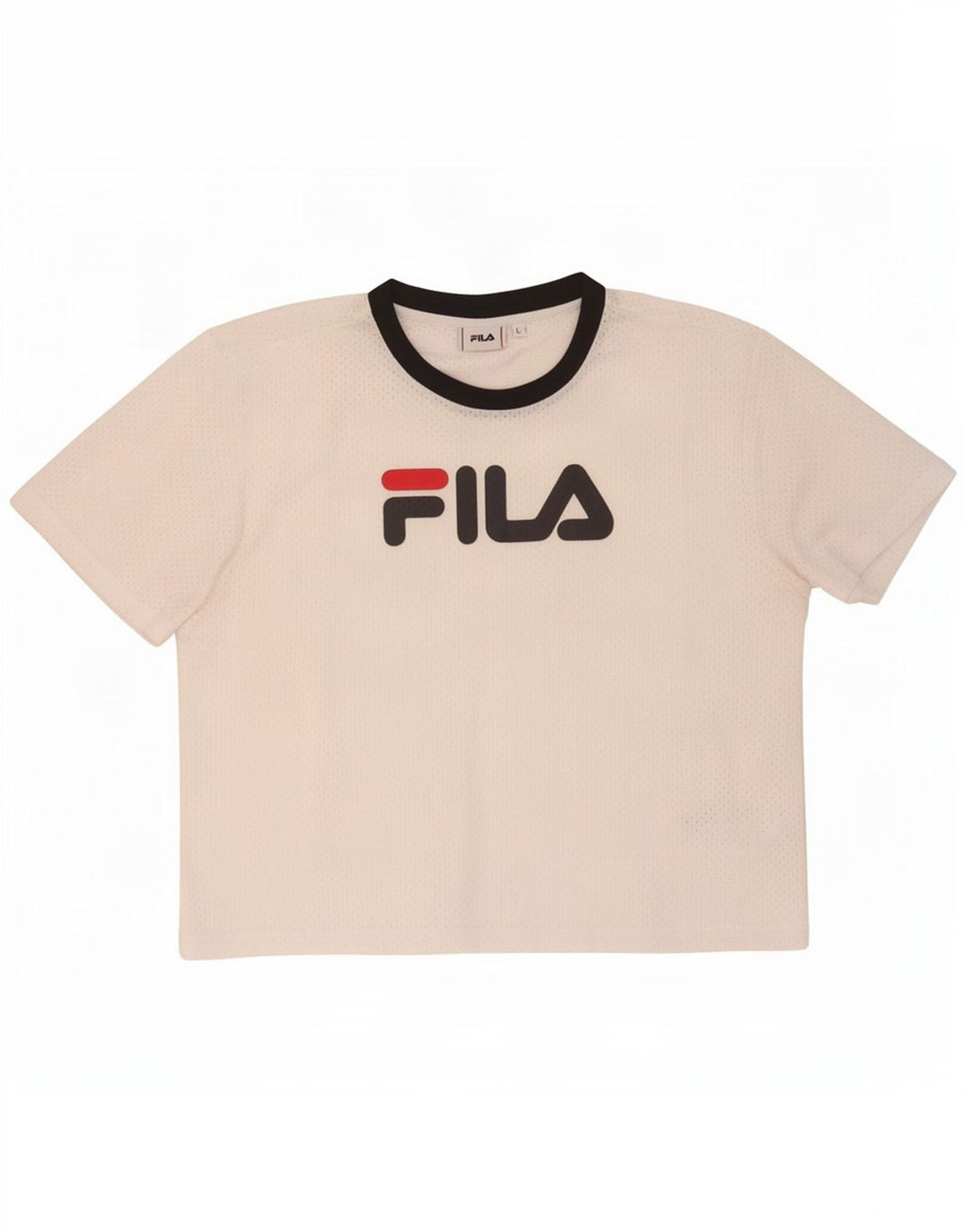 Fila Camiseta gráfica para mujer Top UK 46 Grande Poliéster blanco