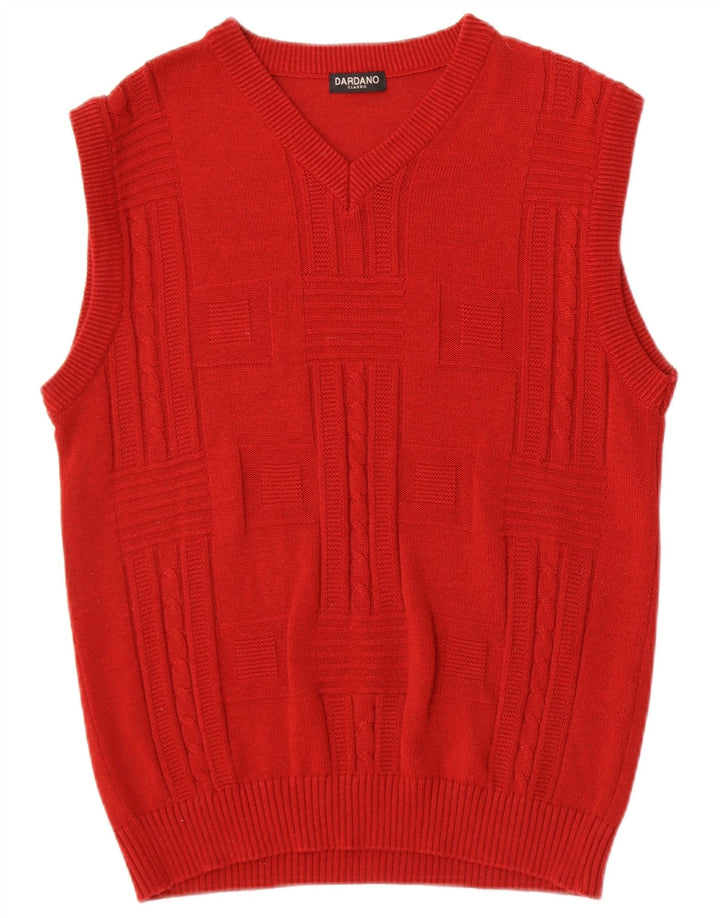 Dardano Hombre Chaleco Tank Top IT 50 Medio Algodón Rojo