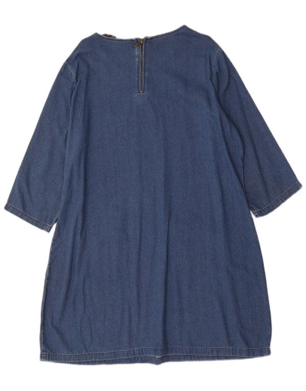 Marks & Spencer Vestido vaquero extragrande con manga 3/4 para mujer UK 46 Azul grande