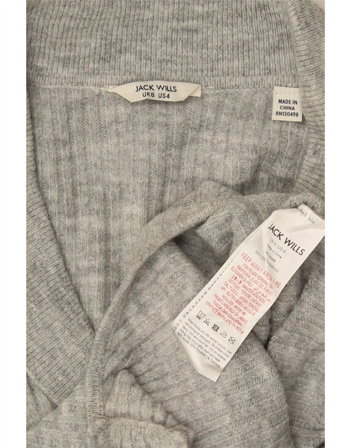 Jack Wills Body de Manga Larga para Mujer UK 8 Small Gris Acrílico