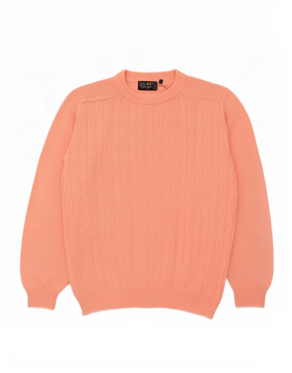 Vintage mujeres oversize cuello redondo jersey suéter Reino Unido 16 naranja grande