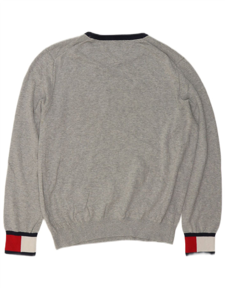 TOMMY HILFIGER Jersey con cuello redondo para hombre Gris medio Colorblock