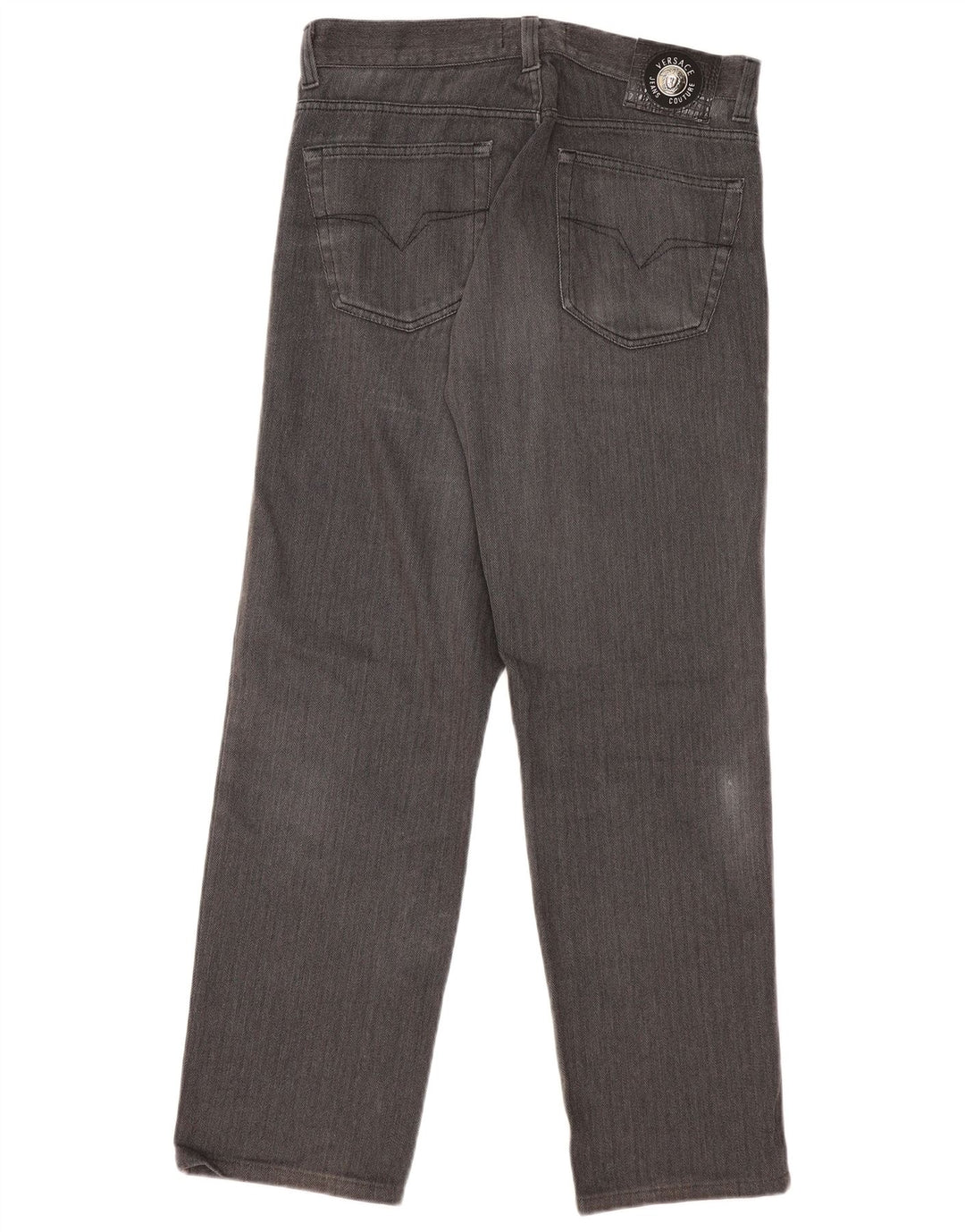 VERSACE Hombre Vaqueros Rectos W36 L30 Gris Espiga