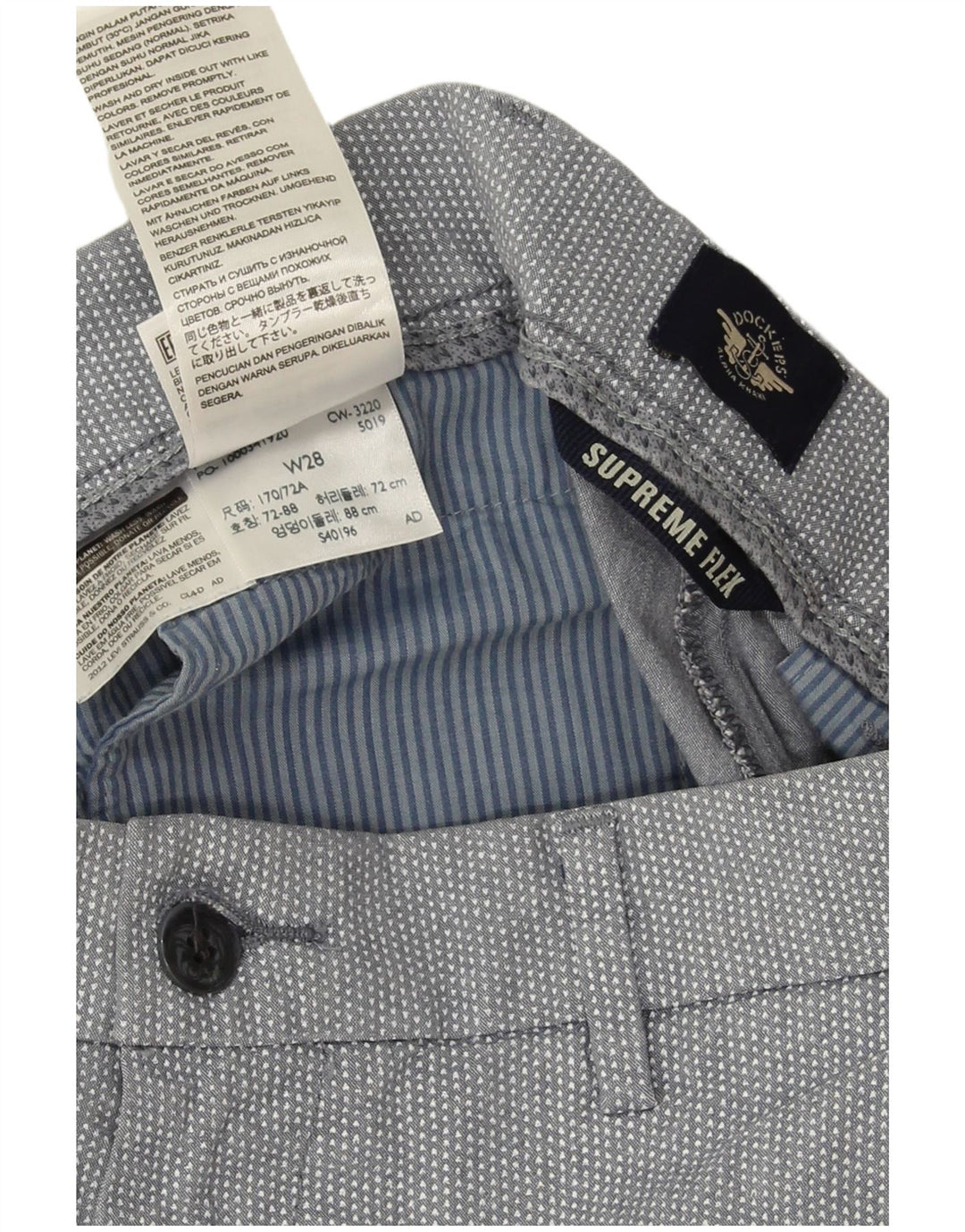 Dockers Pantalones cortos chinos Flex para hombre W28 Algodón moteado gris medio