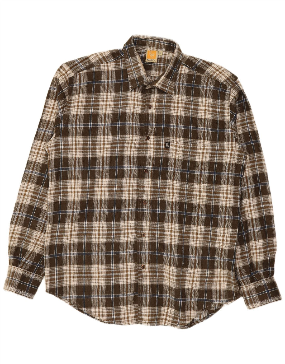 Nazca Camisa Sobrecamisa Hombre XL Marrón Cuadros Acrílico