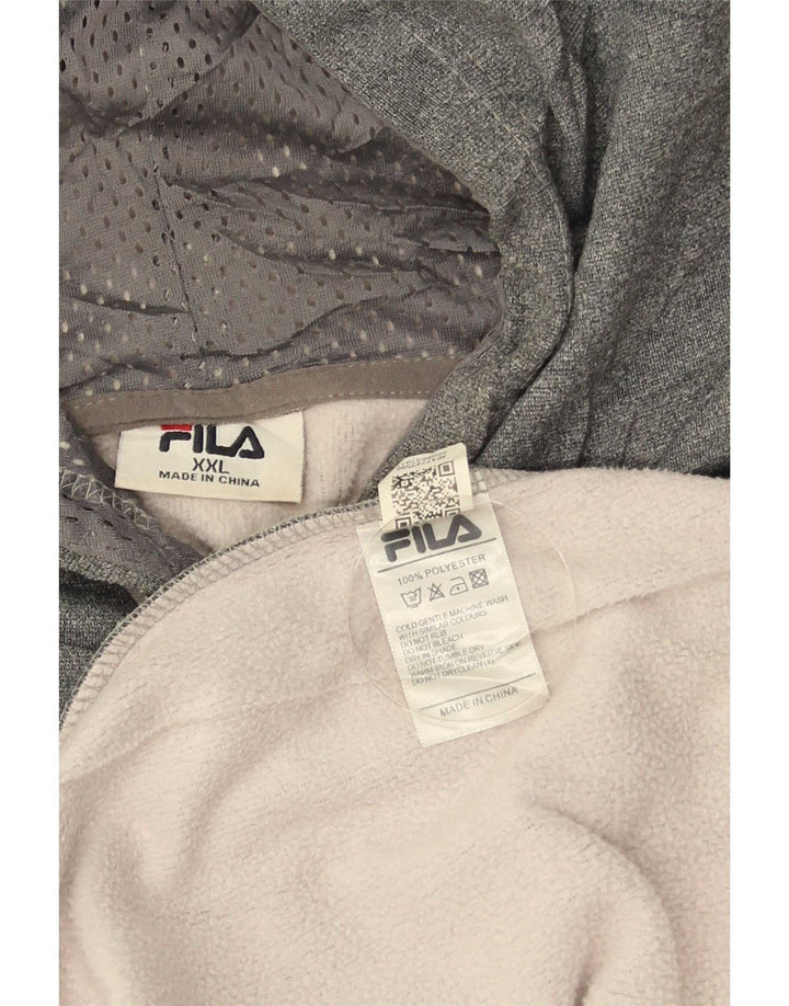 Fila Jersey con capucha gráfica para hombre 2XL Gris Colorblock Poliéster