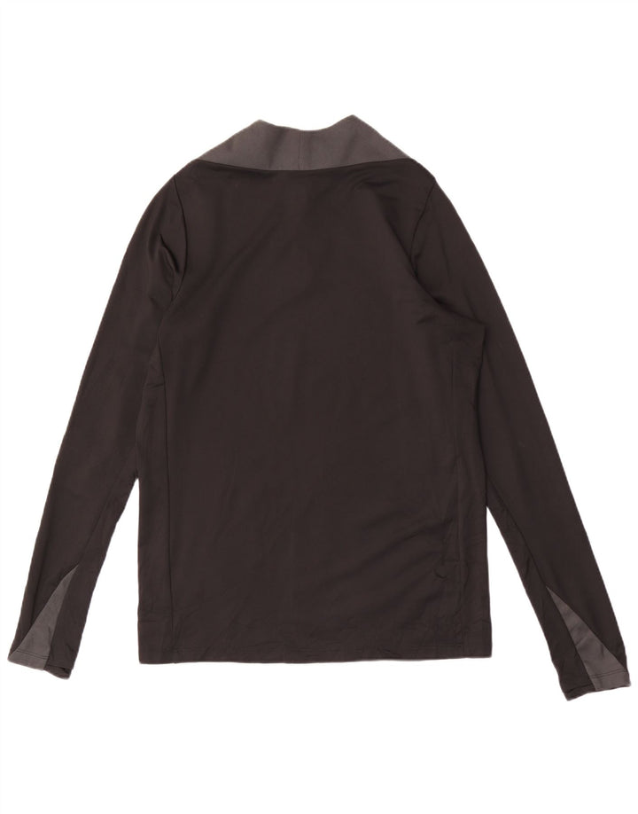 NIKE Hombre Dri Fit Zip Neck Pullover Chándal Top Mediano Negro Colorblock