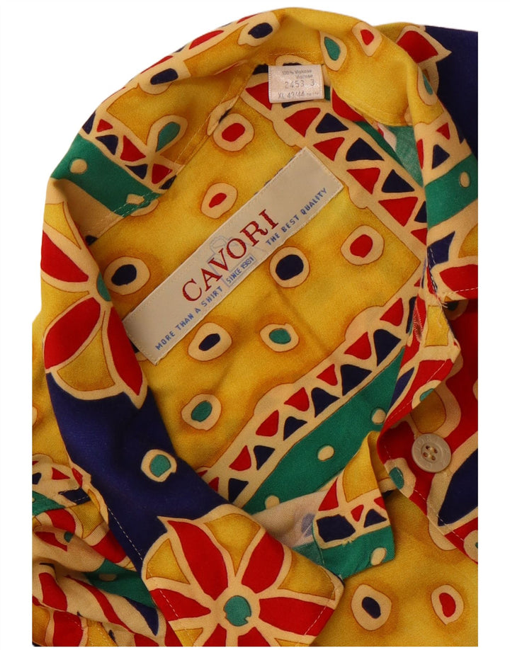 Camisa Cavori Hombre Manga Corta Talla 43/44 XL Patchwork Multicolor